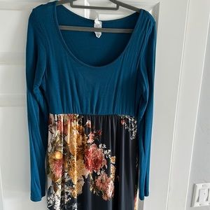 Pink Blush long sleeve floral maxi dress